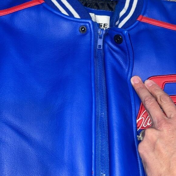 Nascar Rusty Wallace Chase Letterman Jacket Red White Blue Coat Men's Large L - Picture 7 of 11